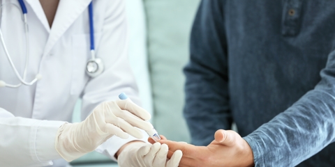 A diabetic patient with their doctor.